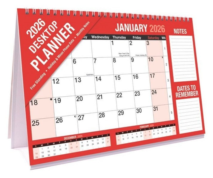 2026 Wall Calendar Slim Calendar A4 A3 Large Month to View, Easy View Planner UK