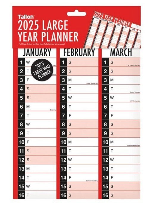 2026 Wall Calendar Slim Calendar A4 A3 Large Month to View, Easy View Planner UK