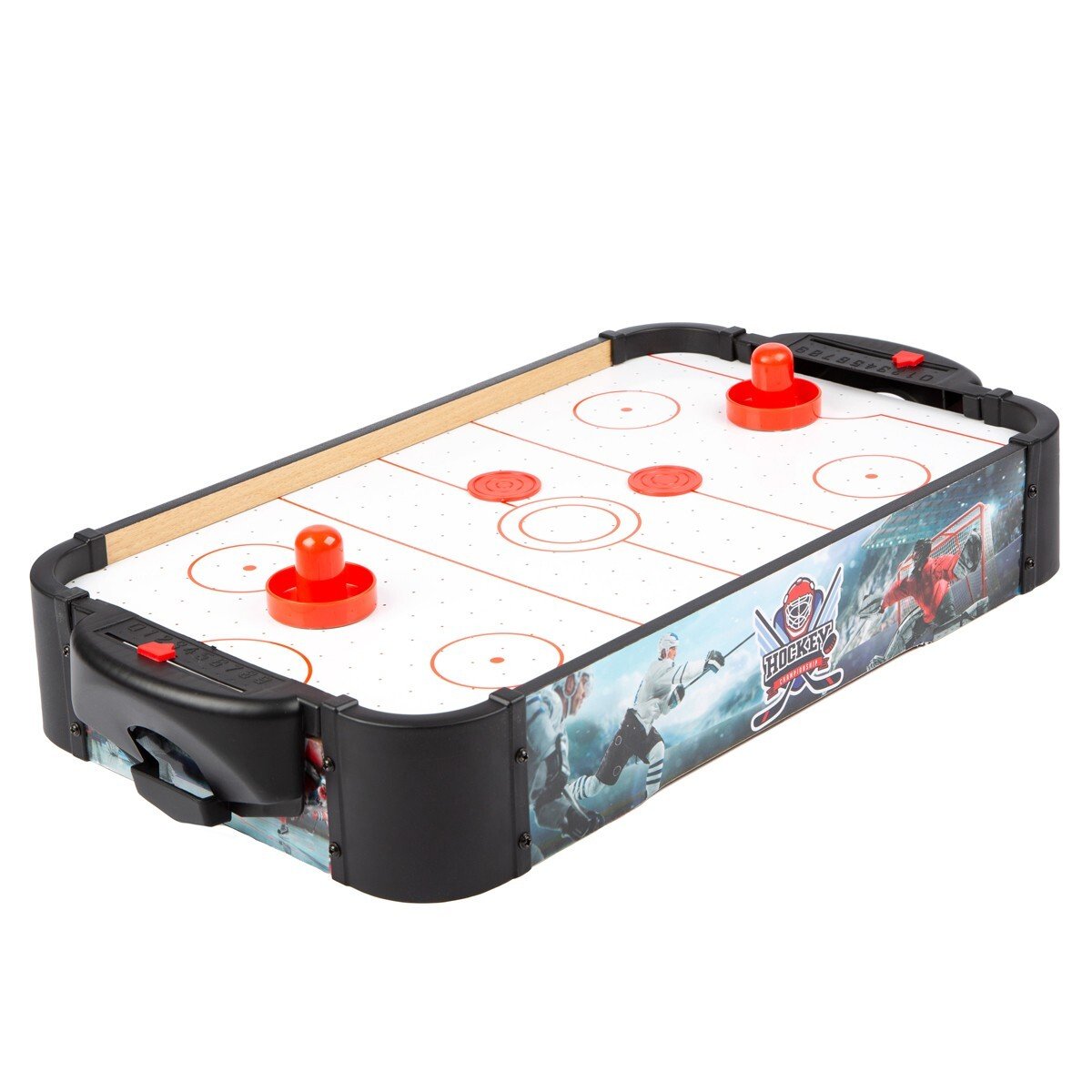 Air Hockey Tabletop Game Portable For Kids Adults LED Sides 2 Pucks 2 Pushers