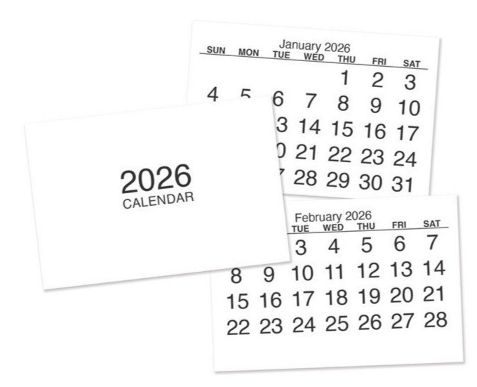 2026 Wall Calendar Slim Calendar A4 A3 Large Month to View, Easy View Planner UK
