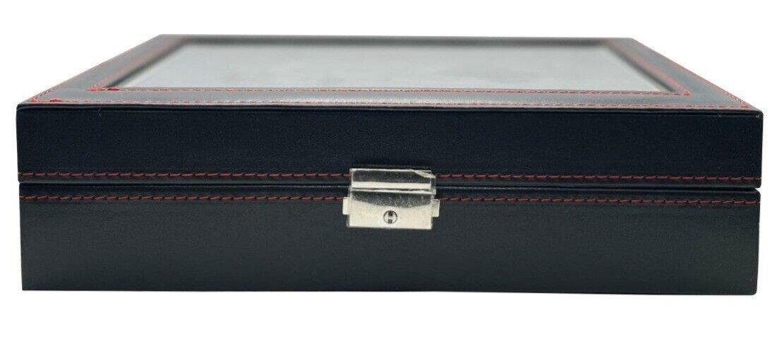 Mens 12 Grids PU Leather Watch Display Case Collection Storage Holder Gift Box