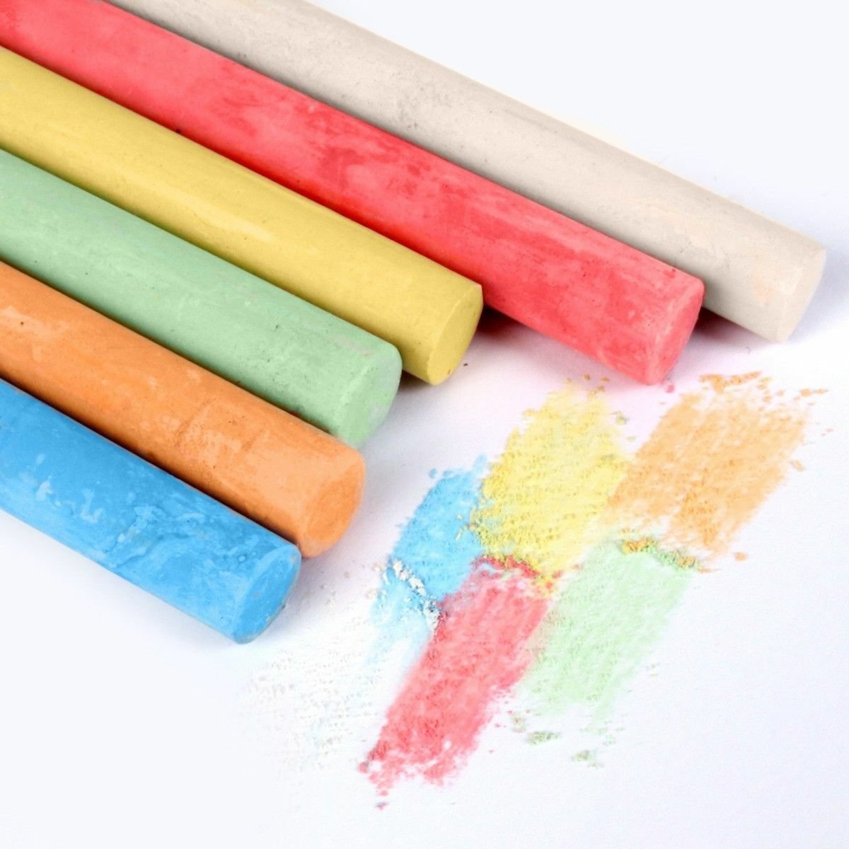 50 x COLOURED CHALK STICKS Blackboard Pavement Kids Children's Art Craft Colour
