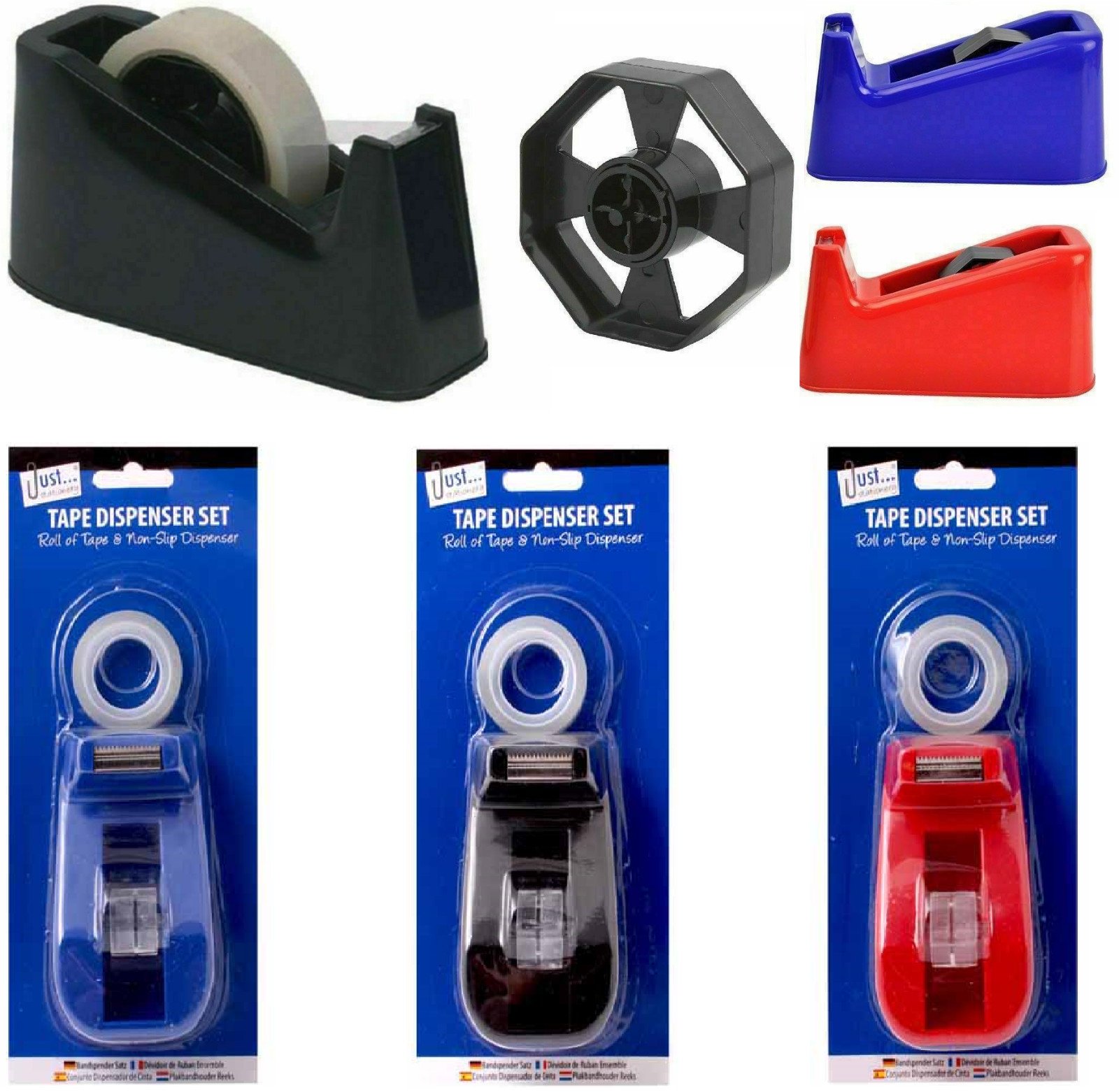 New HEAVY DUTY TAPE DISPENSER Desktop Office Sellotape Cellotape Pack Holder UK