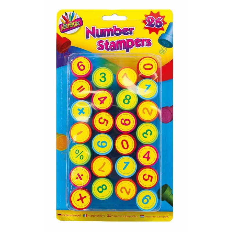 26x SELF INKING STAMPS Kids Art Craft Fun Stampers Cute Cartoon Toy Shape Letter