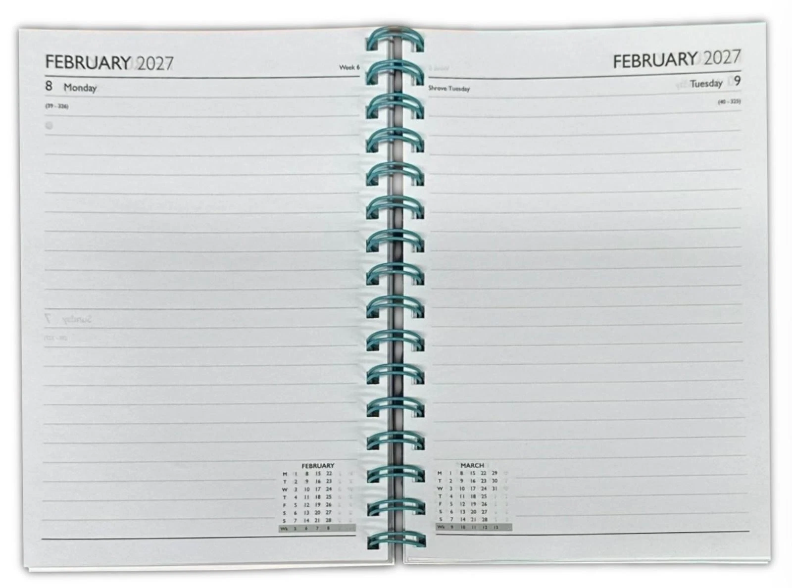2026-2027 ACADEMIC A5 DAY A PAGE MID YEAR SPIRAL PP COVER STUDENT TEACHER DIARY