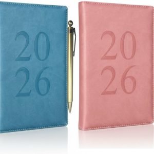 2026 A6 Day a Page Diary Full Year Index Organiser Journal Padded Luxury Cover🔥