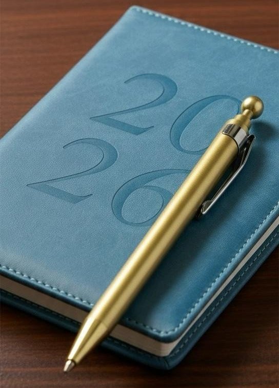 2026 A6 Day a Page Diary Full Year Index Organiser Journal Padded Luxury Cover🔥