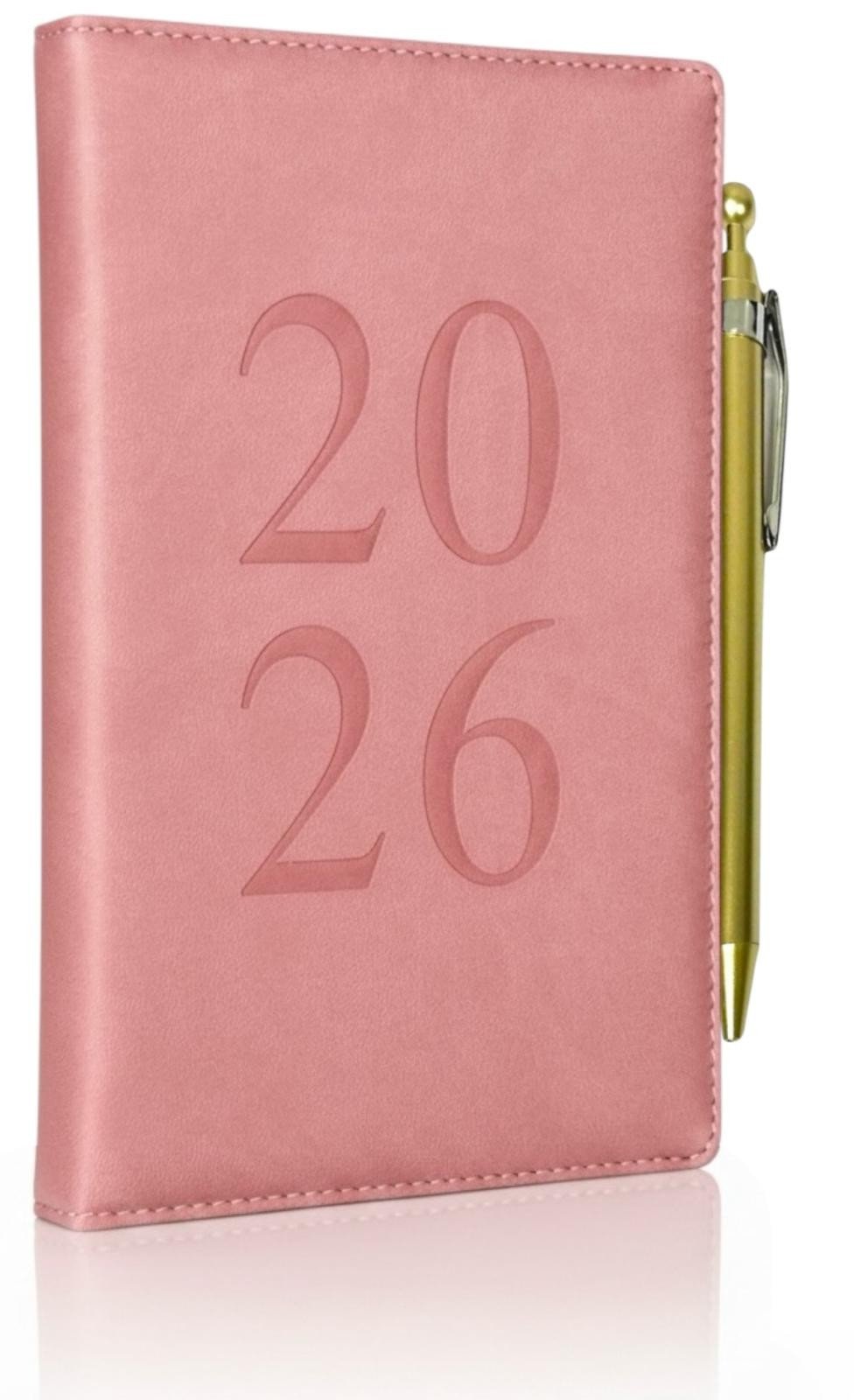 2026 A6 Day a Page Diary Full Year Index Organiser Journal Padded Luxury Cover🔥