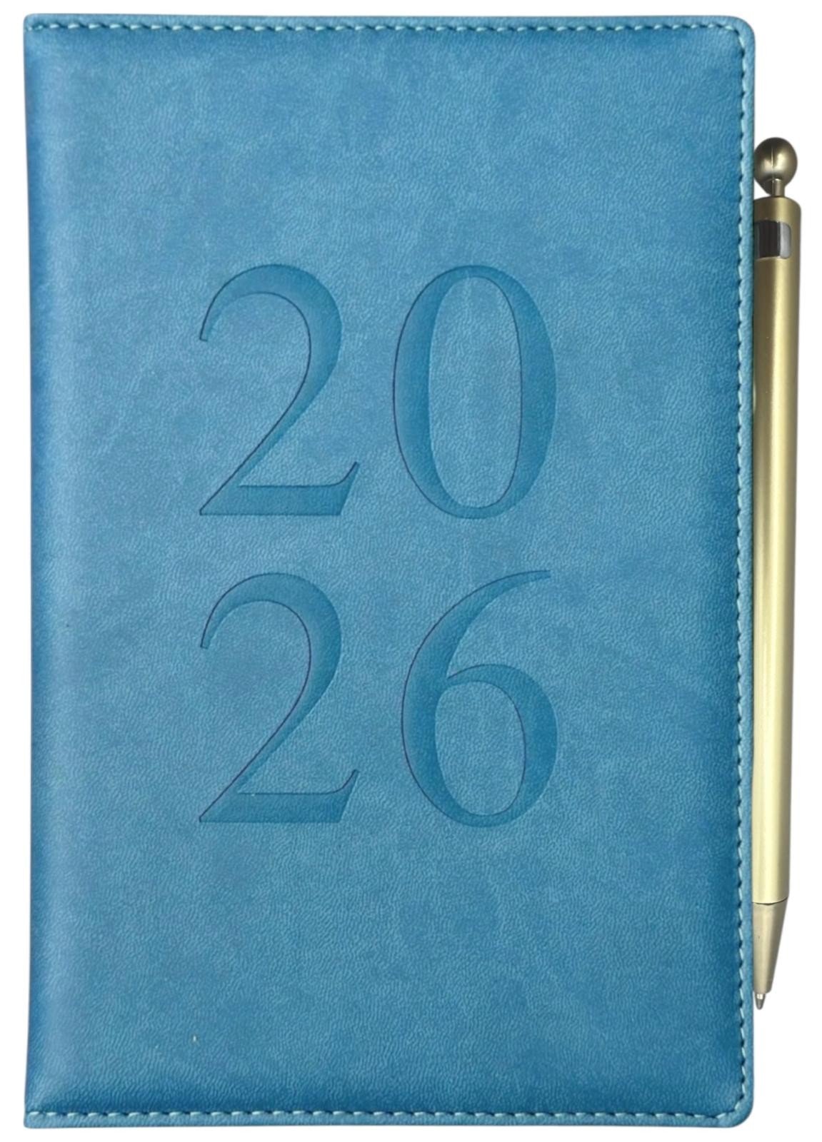 2026 A6 Day a Page Diary Full Year Index Organiser Journal Padded Luxury Cover🔥