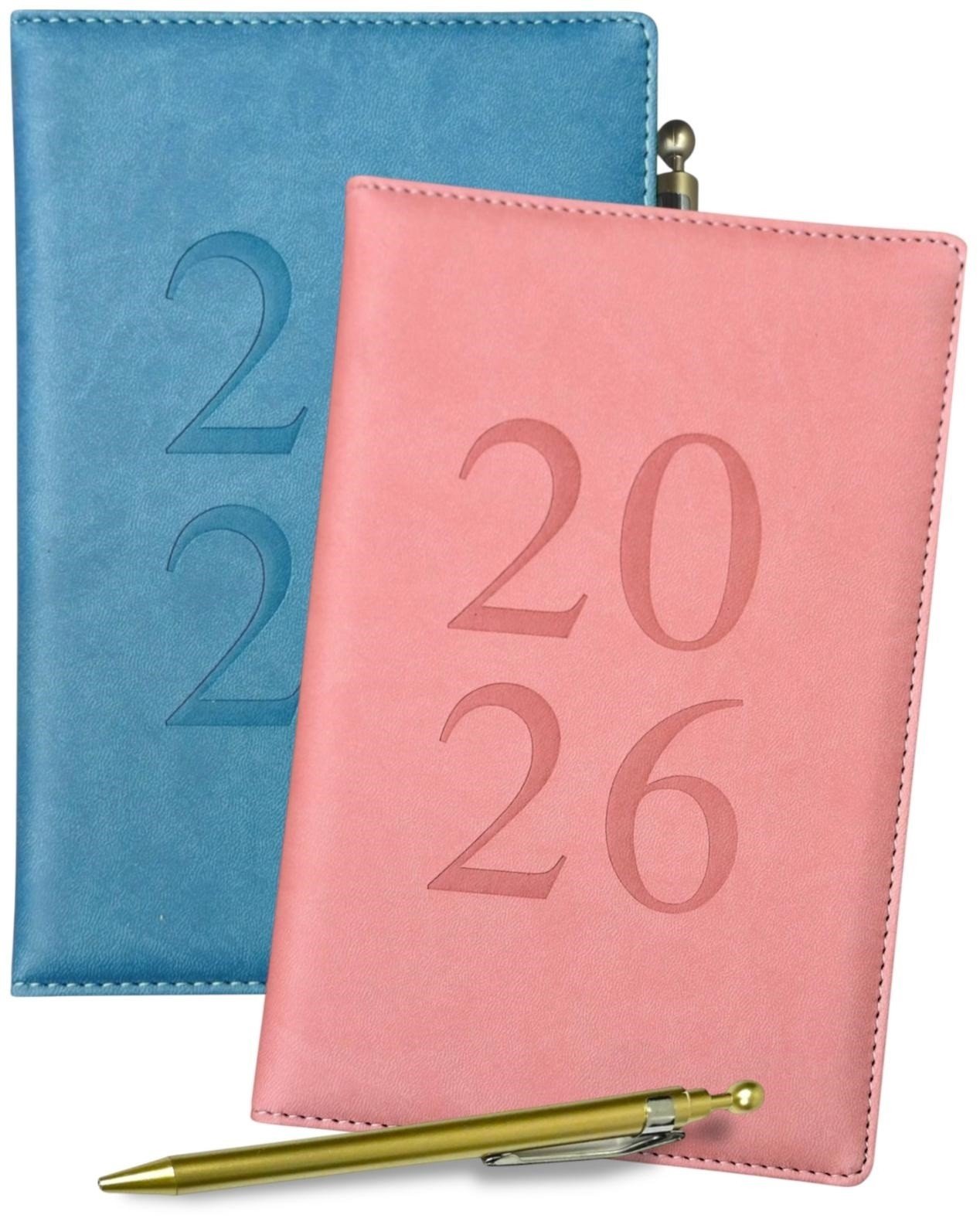 2026 A6 Day a Page Diary Full Year Index Organiser Journal Padded Luxury Cover🔥