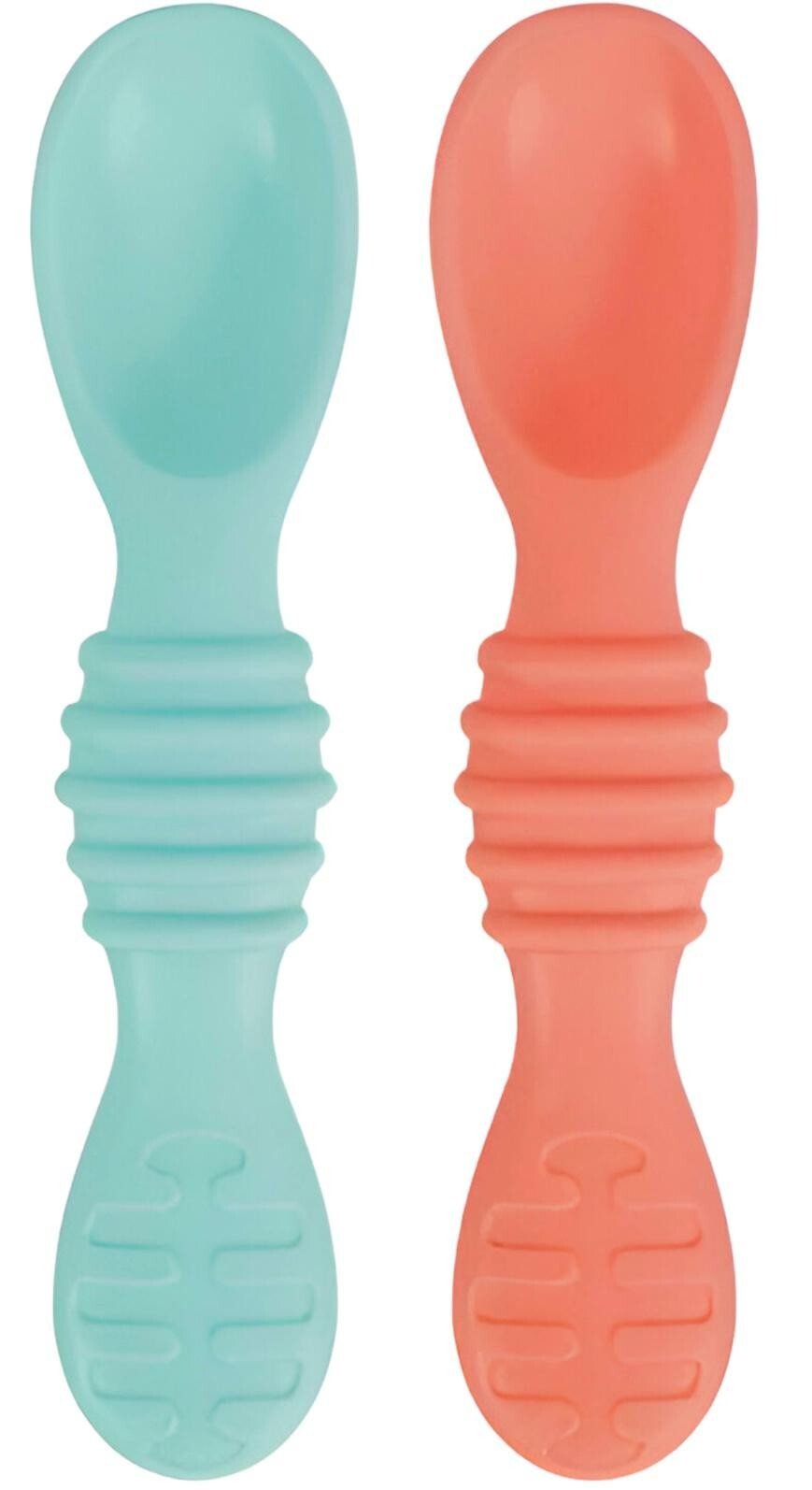 2 Pack First Steps Baby Silicone Dipping Feeding Spoon Baby Spoons BPA Free