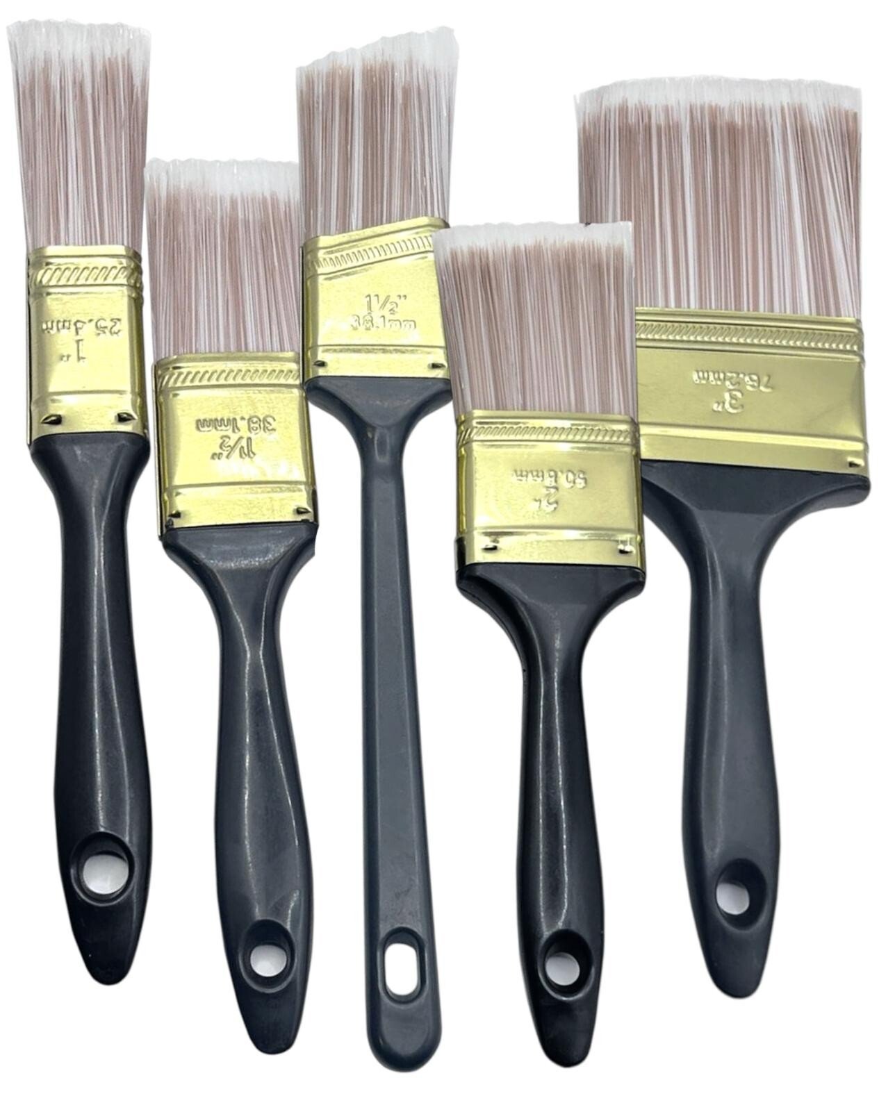 5 Pcs Fine Paint Brush Set Soft Synthetic Bristles Home Painting DIY Decorating