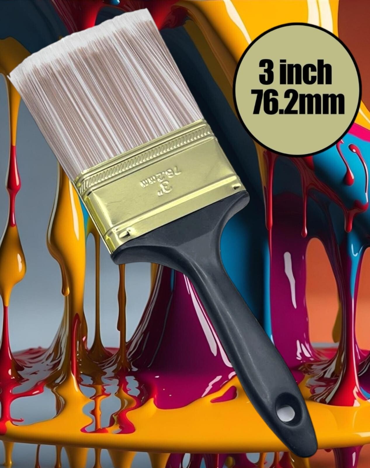 5 Pcs Fine Paint Brush Set Soft Synthetic Bristles Home Painting DIY Decorating