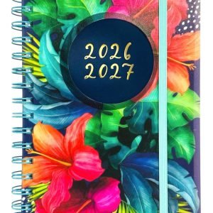 2026-2027 Academic A5 Day A Page Tropical Floral Cover Diary School Year Teacher