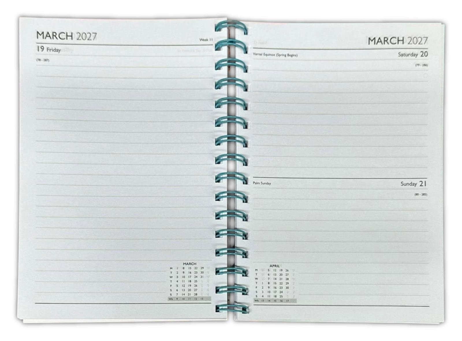 2026-2027 Academic A5 Day A Page Tropical Floral Cover Diary School Year Teacher