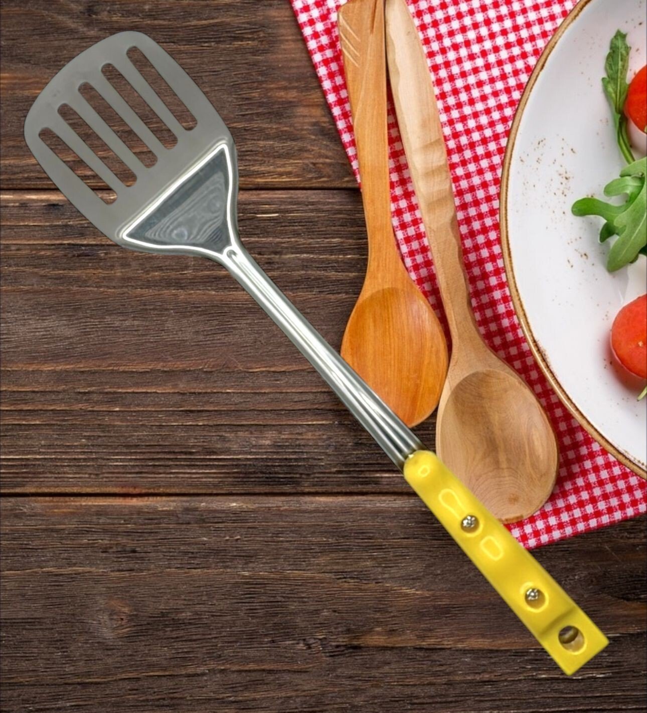 2PK Stainless Steel kitchen Slotted Turner Spatula Kitchen Cooking Tool Utensil