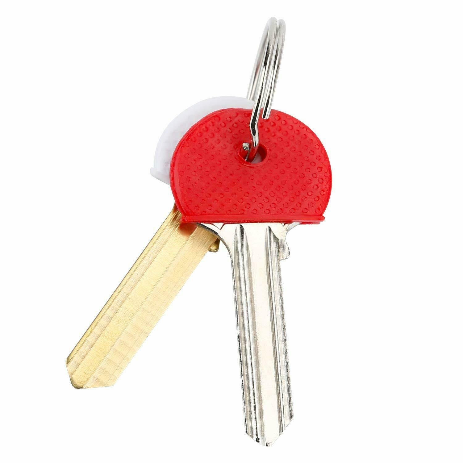 6 x RUBBER KEY CAPS Coloured Plastic Covers Top Cap Cover Tag Door Identifier UK