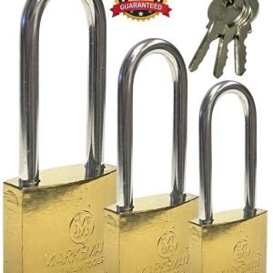Long Shackle Padlock Brass Security Locker OUTDOOR SECURITY PADLOCK With 3 Keys