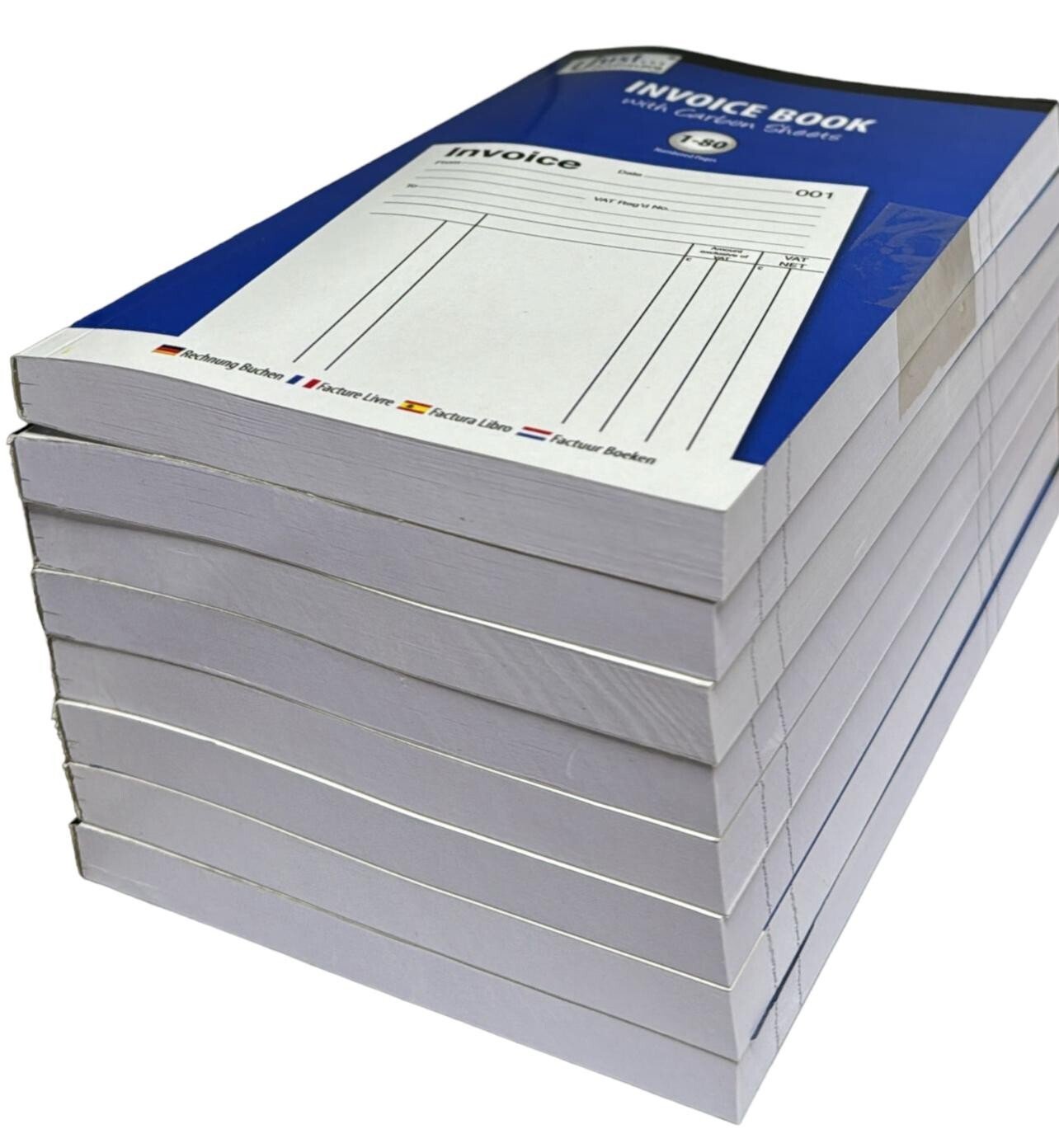 6 x Full Size Invoice Book A5 Receipt Book Pad Carbon Sheets Numbered 80 Pages