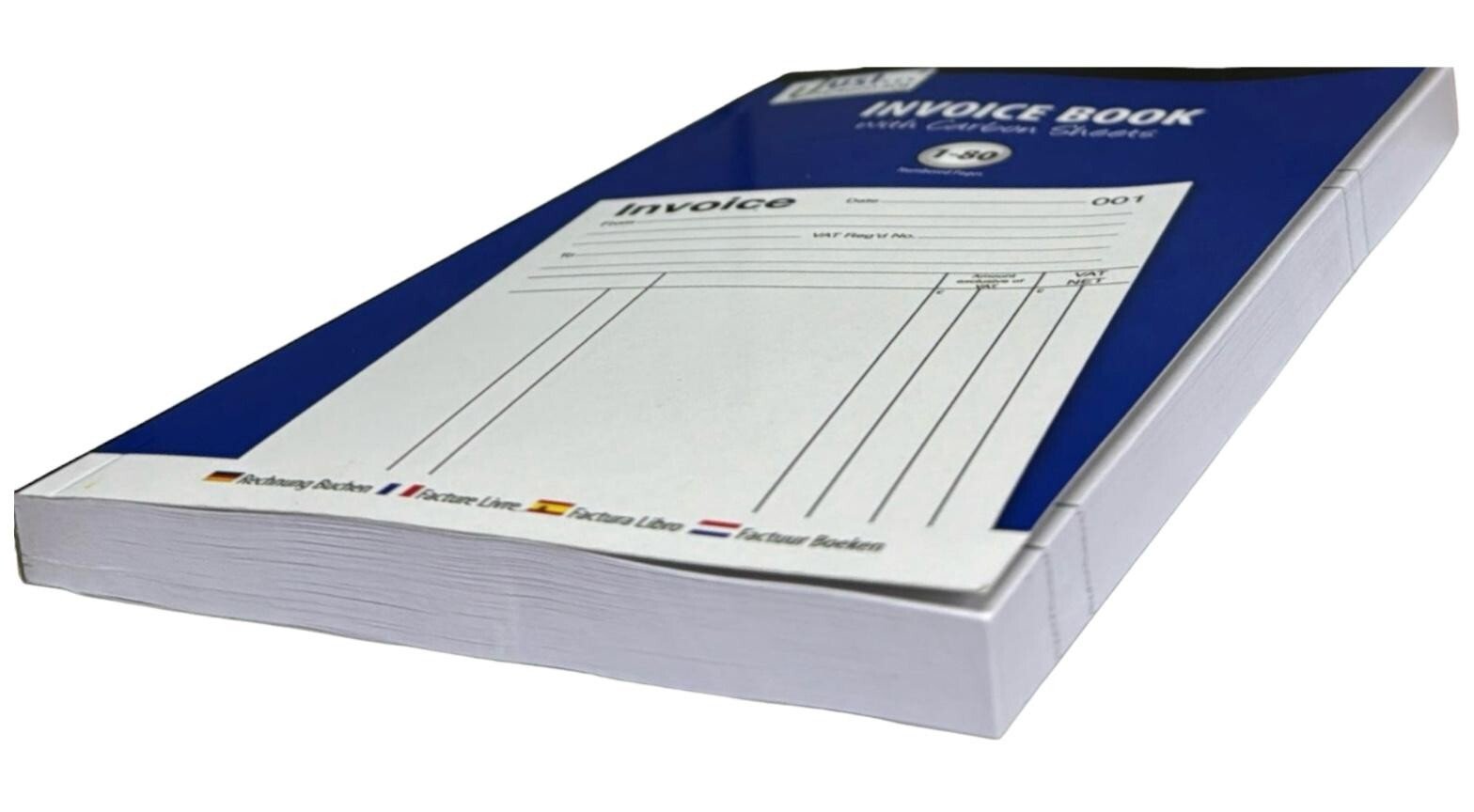 6 x Full Size Invoice Book A5 Receipt Book Pad Carbon Sheets Numbered 80 Pages