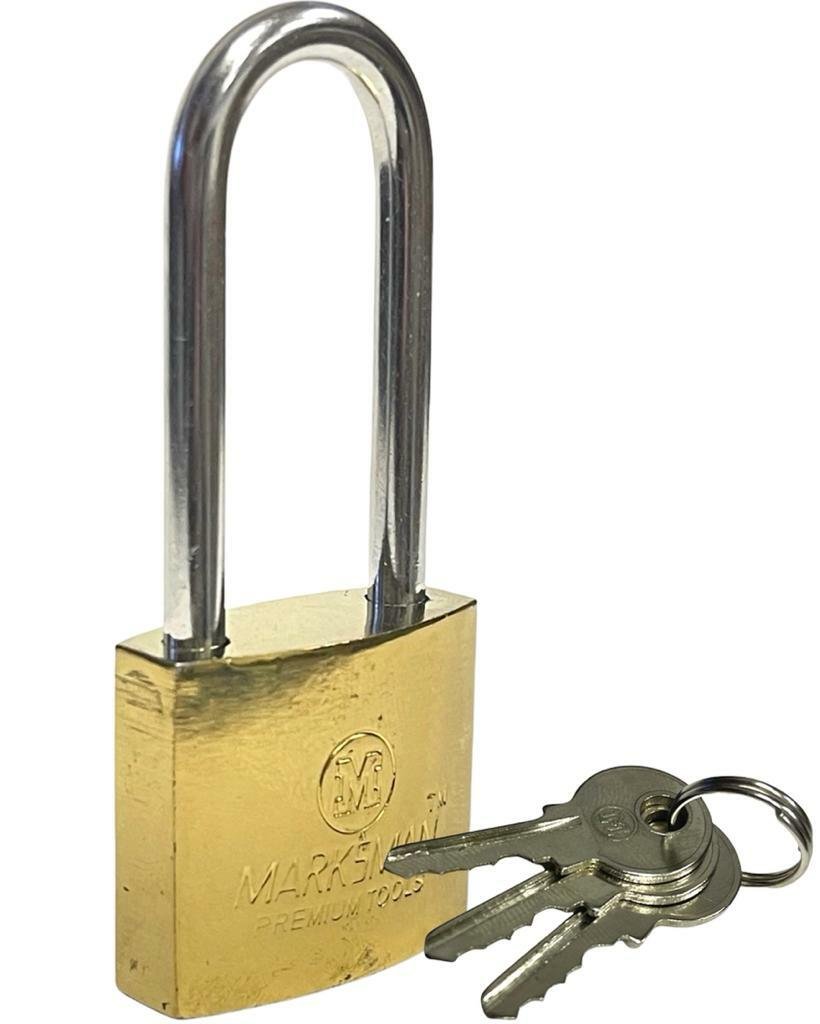 Long Shackle Padlock Brass Security Locker OUTDOOR SECURITY PADLOCK With 3 Keys