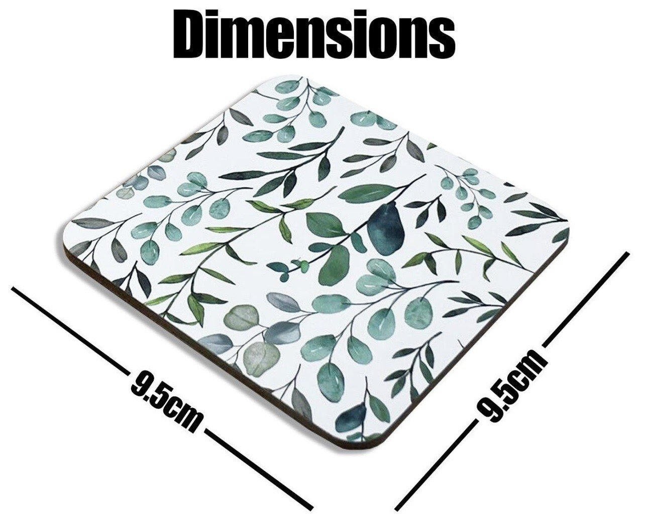 Set of 4 Placemats & Coasters Cork Table Place Settings Mats Eucalyptus Print UK