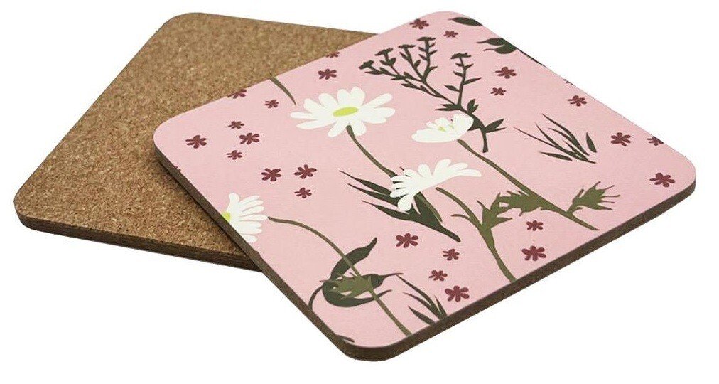 Set of 4 Placemats & Coasters Cork Table Place Settings Mats Eucalyptus Print UK