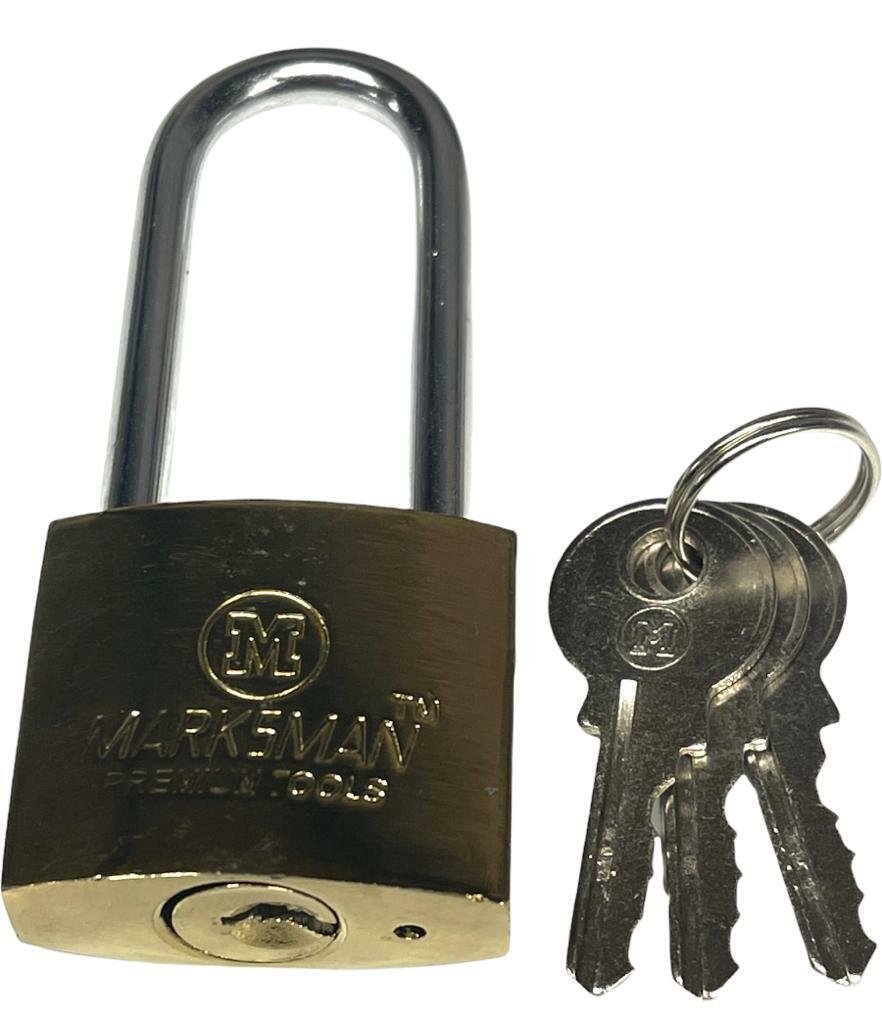Long Shackle Padlock Brass Security Locker OUTDOOR SECURITY PADLOCK With 3 Keys
