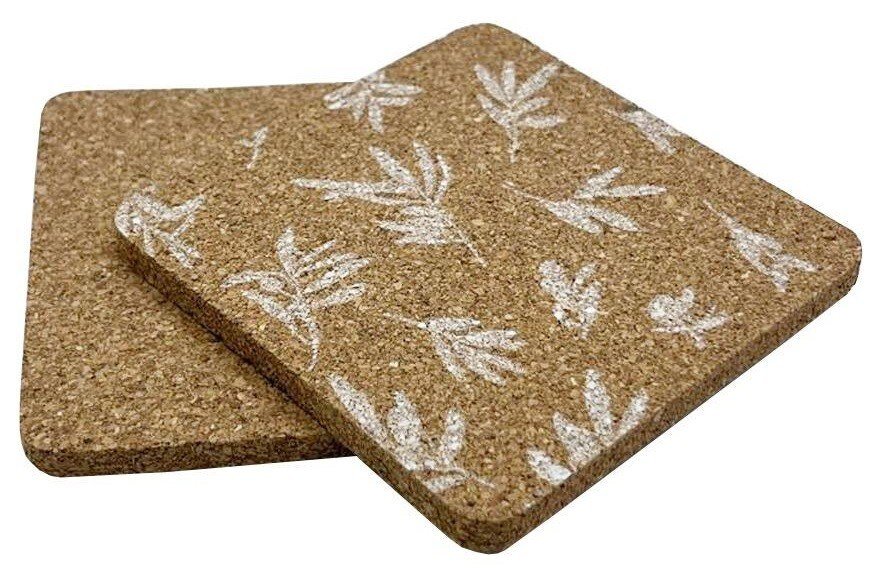 Set of 4 Placemats & Coasters Cork Table Place Settings Mats Eucalyptus Print UK
