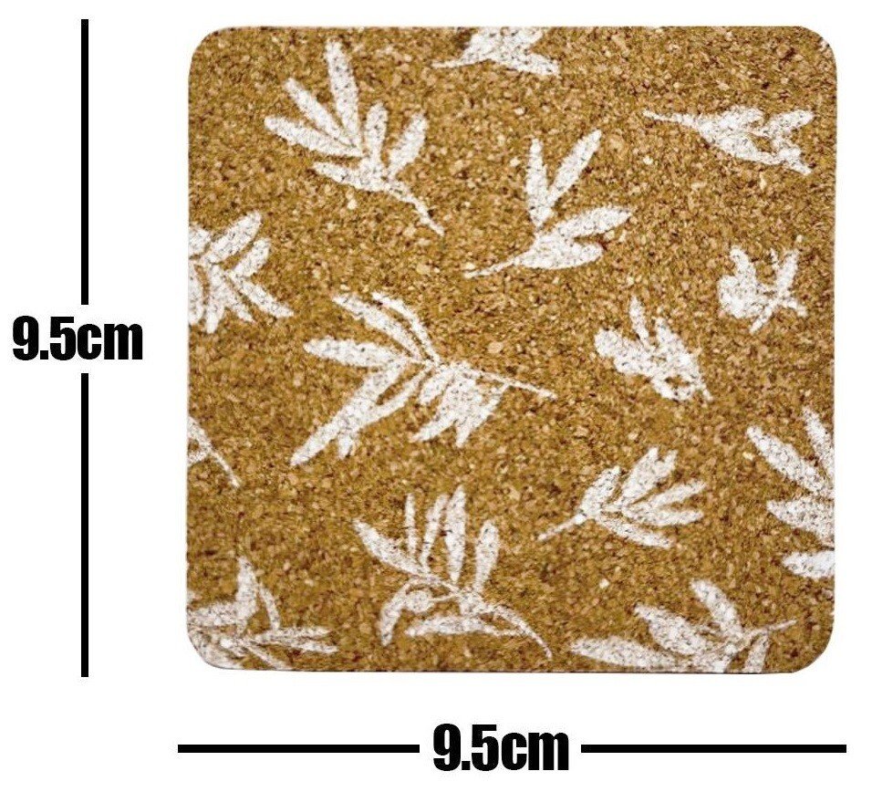 Set of 4 Placemats & Coasters Cork Table Place Settings Mats Eucalyptus Print UK