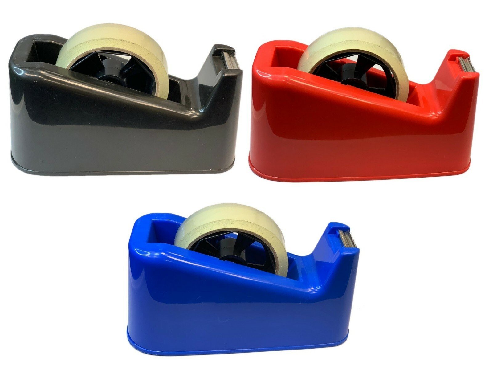 New HEAVY DUTY TAPE DISPENSER Desktop Office Sellotape Cellotape Pack Holder UK