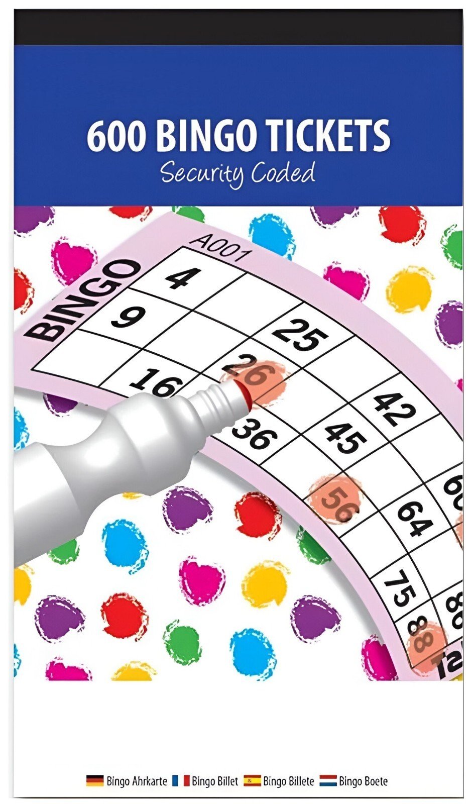 2 x Jumbo Bingo Book Pad of 600 Tickets 6 To View All Colours Security Coded