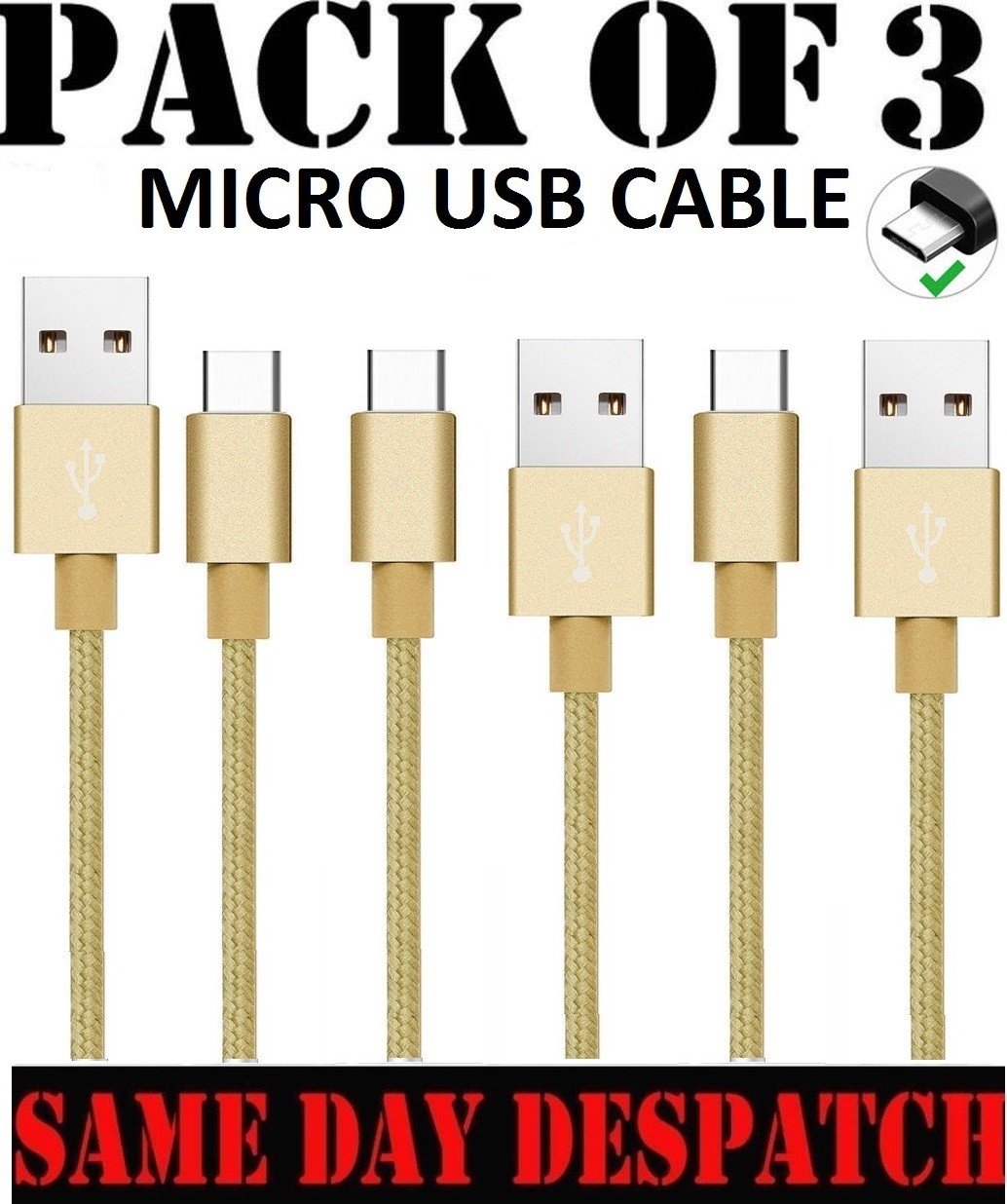 NEW SAMSUNG MICRO USB DATA FAST CHARGING CABLE FOR GALAXY S6 S6 Edge S7 EDGE J3