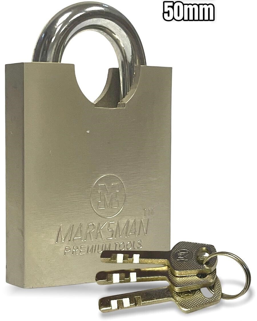 HIGH SECURITY CLOSED SHACKLE PADLOCK 40/50/60mm Door Lock Heavy Duty Steel 3Keys