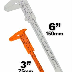 2 Pcs 6”/ 3” Plastic Vernier Calliper Set Gauge Micrometer Measuring Tool Ruler