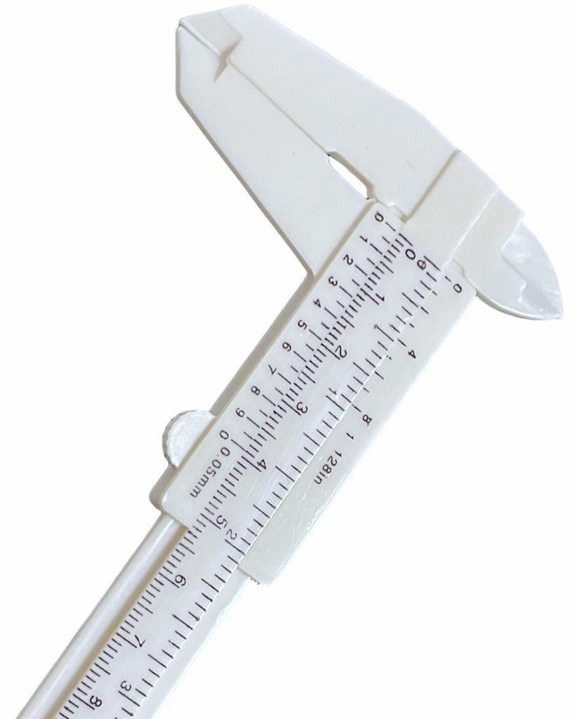 2 Pcs 6”/ 3” Plastic Vernier Calliper Set Gauge Micrometer Measuring Tool Ruler