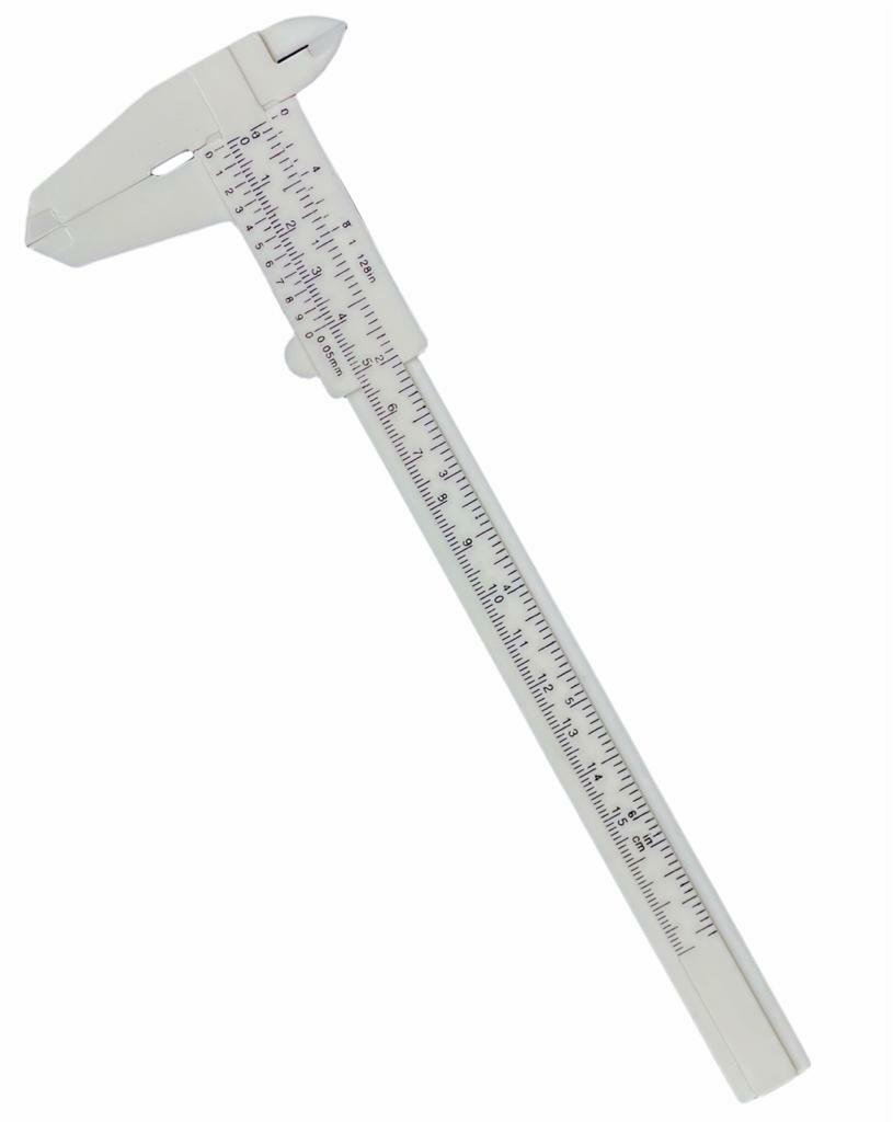 2 Pcs 6”/ 3” Plastic Vernier Calliper Set Gauge Micrometer Measuring Tool Ruler