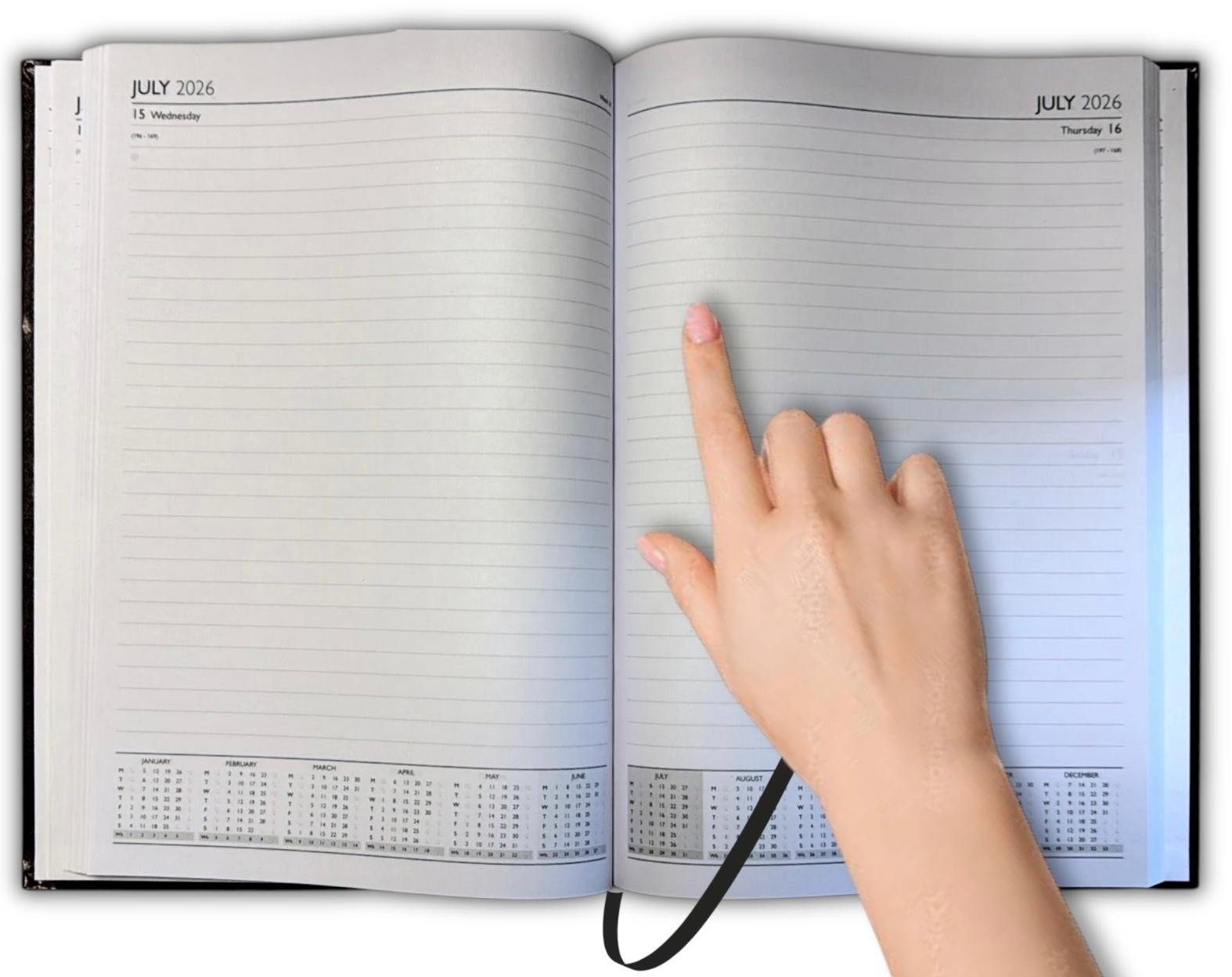 2026 diary A4/A5/A6 Page a Day/Week to View Diary Hardback Case bound Back Cover