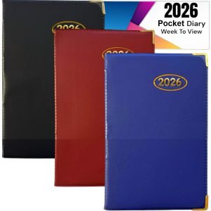 2026 DIARY POCKET SMALL / SLIM LINE METAL CORNER WEEK TO VIEW DIARY