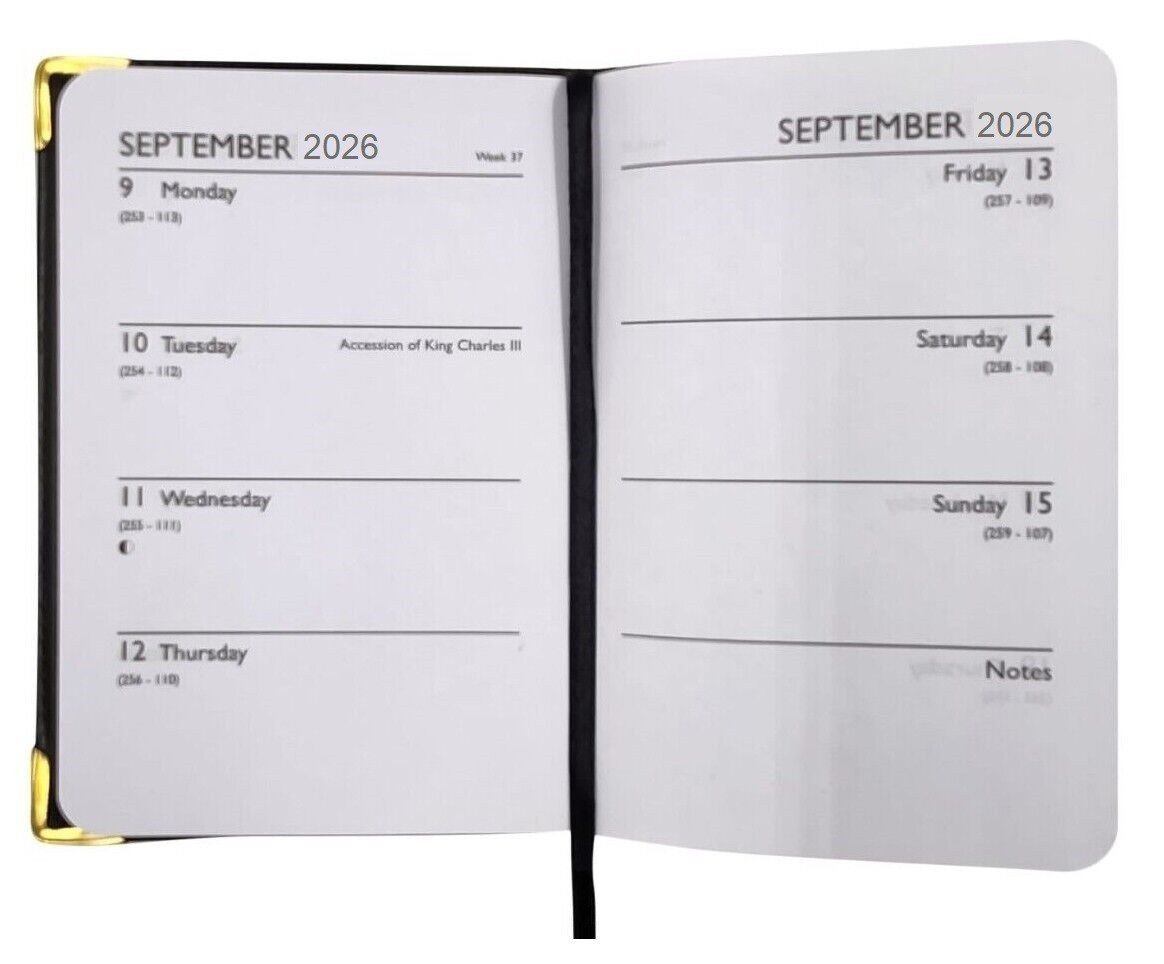 2026 DIARY POCKET SMALL / SLIM LINE METAL CORNER WEEK TO VIEW DIARY