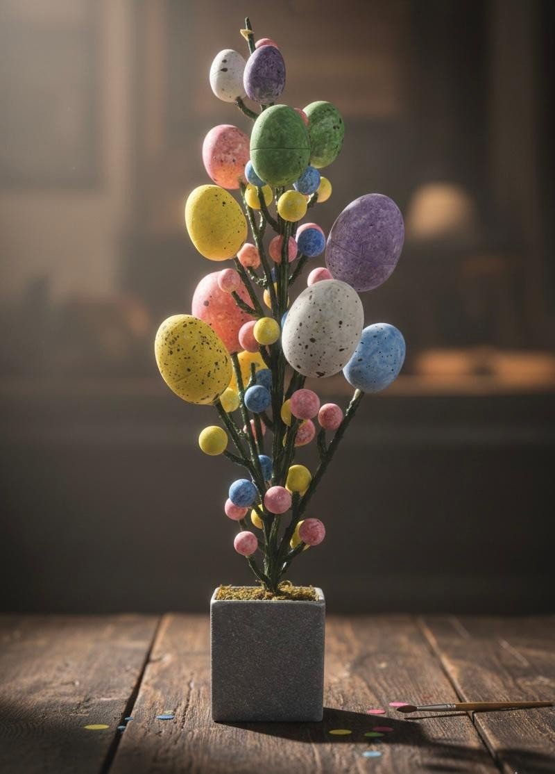 Artificial Easter Eggs Bonsai Easter Party Decorations Decor Table Centerpiece