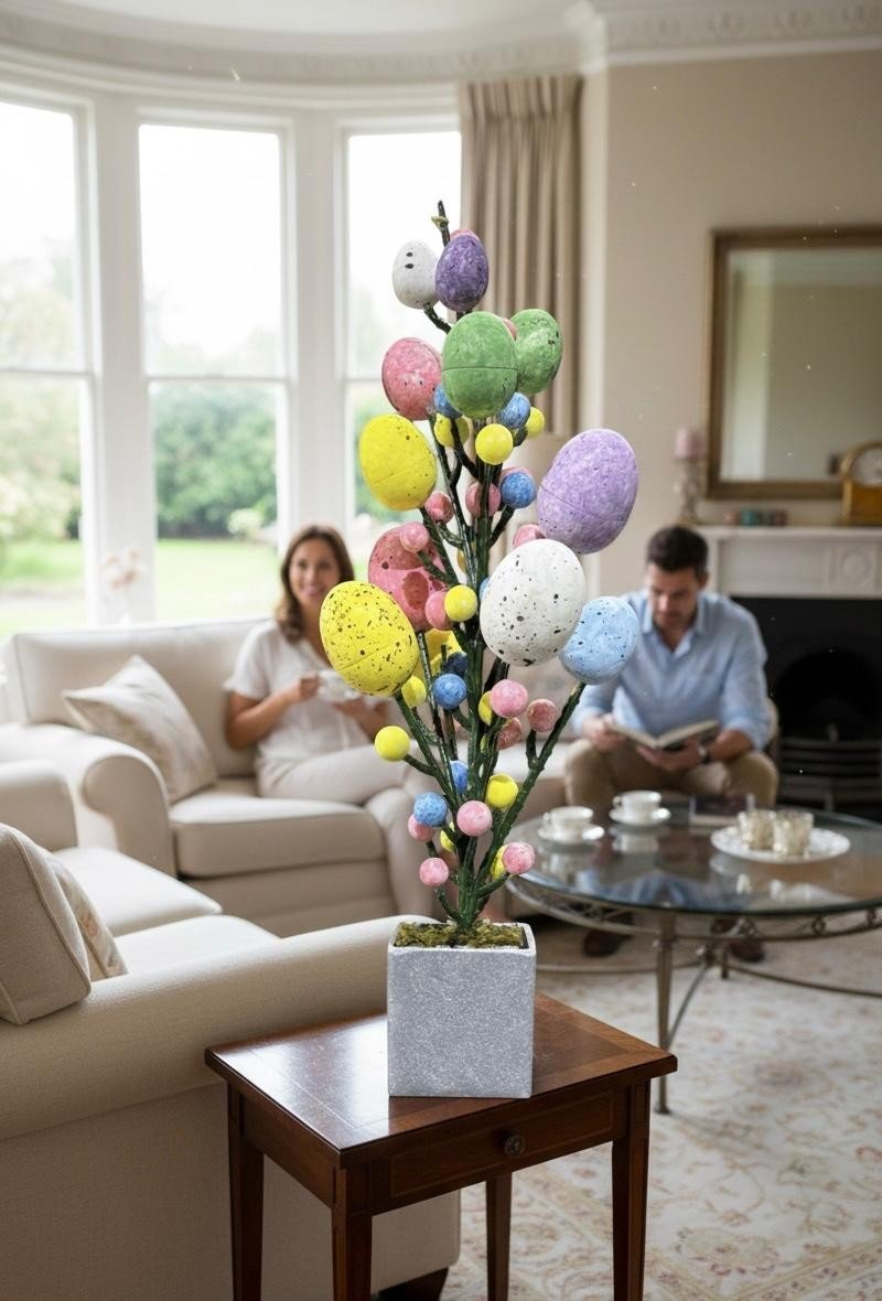 Artificial Easter Eggs Bonsai Easter Party Decorations Decor Table Centerpiece
