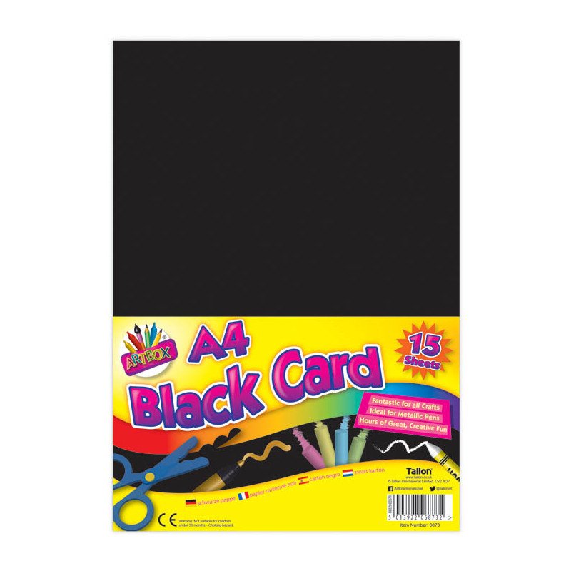 A4 BLACK CARD 250gsm HIGH QUALITY FOR ARTS HOBBY CRAFTS OFFICE COLLAGE SCRAPBOOK