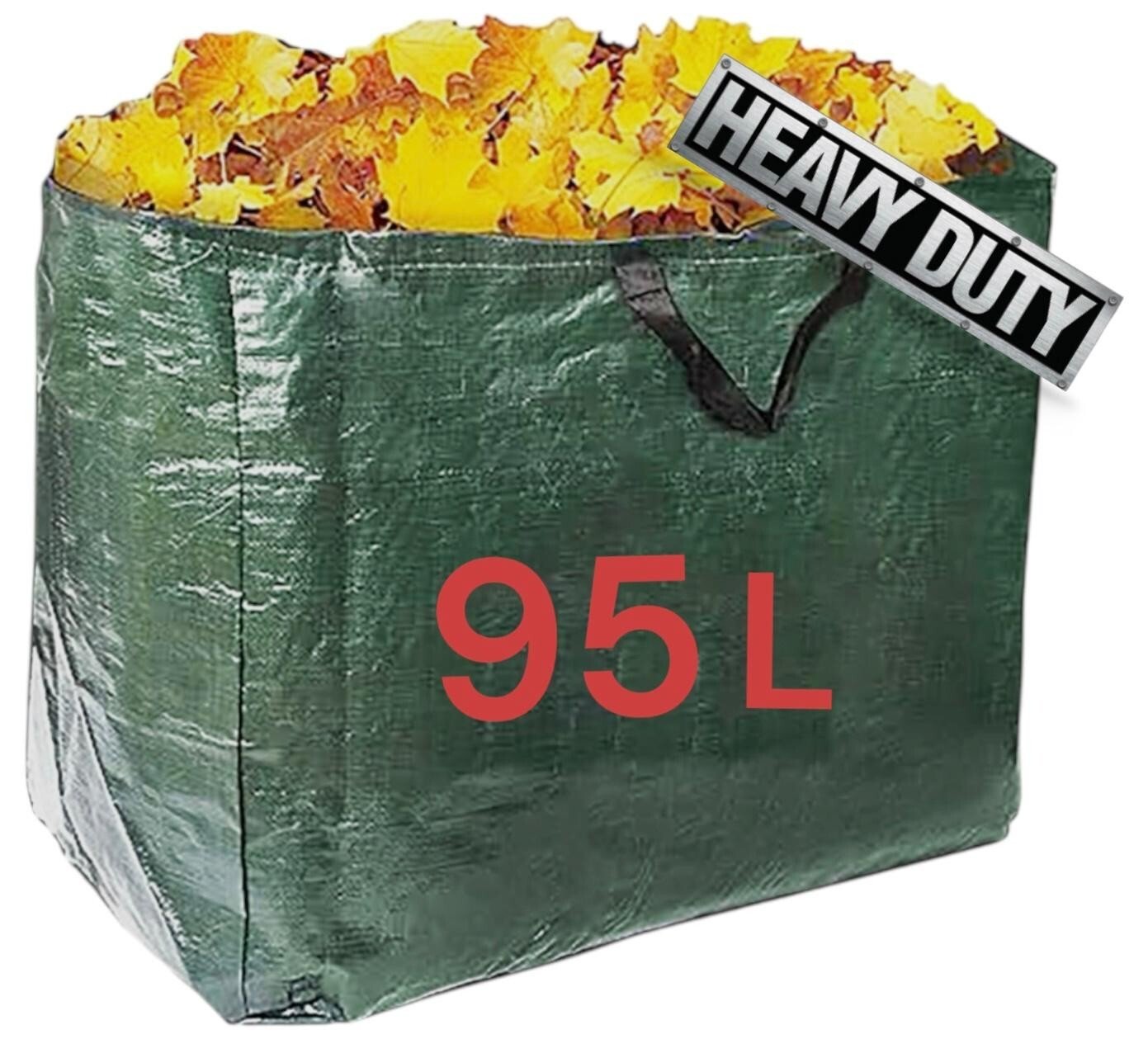 95L Garden Waste Bags Heavy Duty Large Refuse Storage Sacks Strong Handles UK