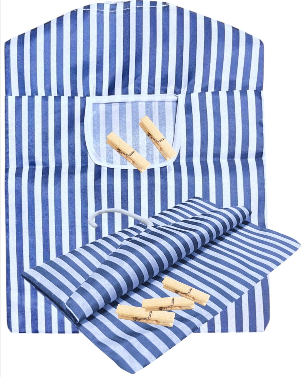 Hanging Fabric Peg Bag Clothes Line Laundry Washing Basket Storage Pouch Hanger