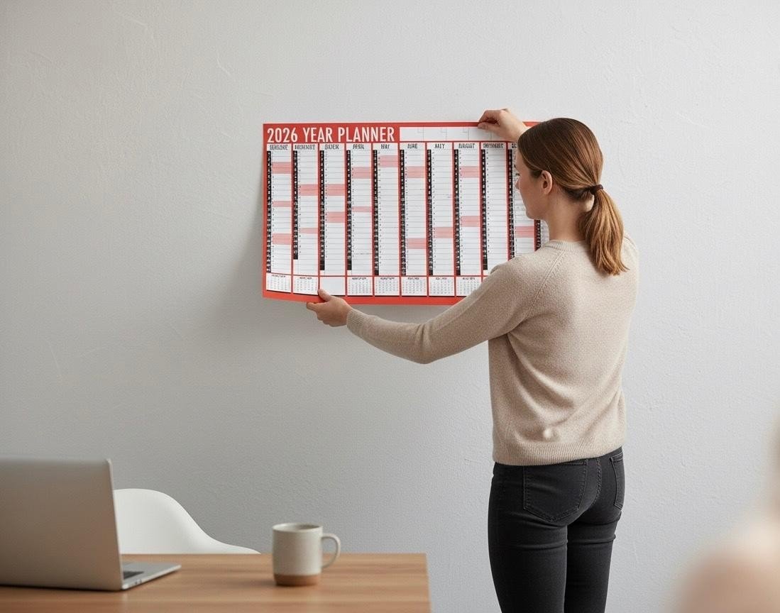 2026 A1 Full Year Annual Yearly Wall Planner Home Office Calendar Organiser-2Pck
