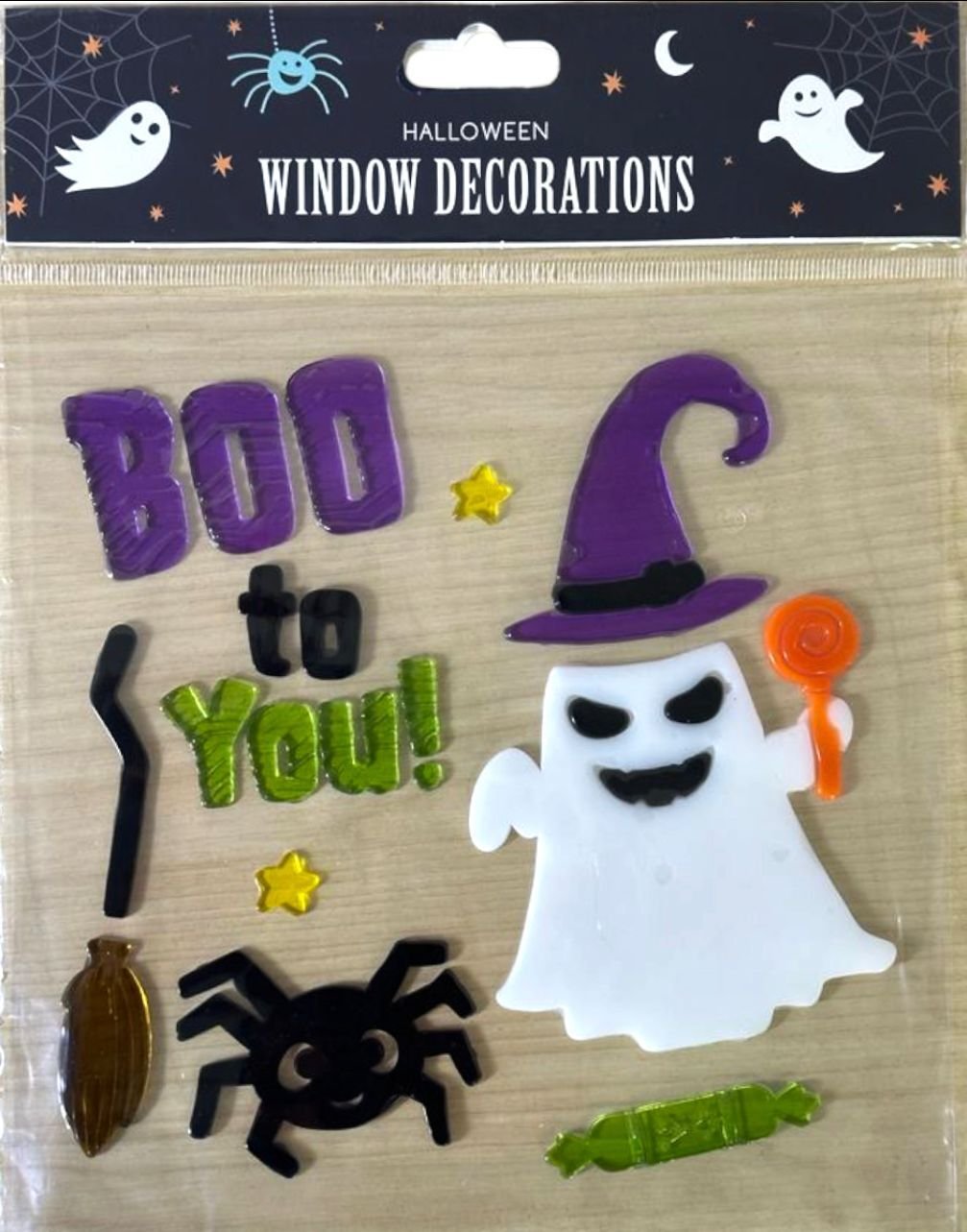 Halloween Window Gel Stickers Skeleton Spooky Scary Gel Clings Glass Decoration