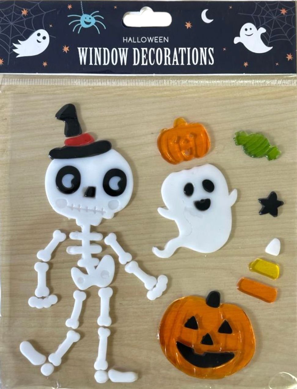 Halloween Window Gel Stickers Skeleton Spooky Scary Gel Clings Glass Decoration