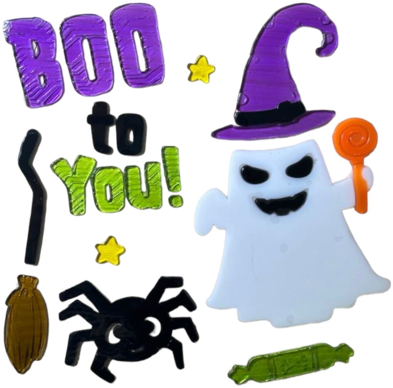 Halloween Window Gel Stickers Skeleton Spooky Scary Gel Clings Glass Decoration