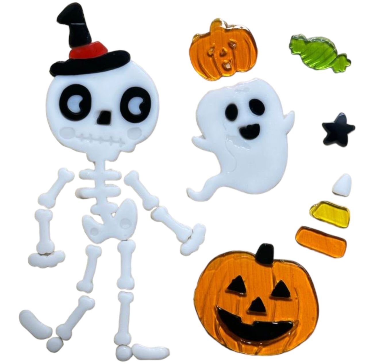 Halloween Window Gel Stickers Skeleton Spooky Scary Gel Clings Glass Decoration